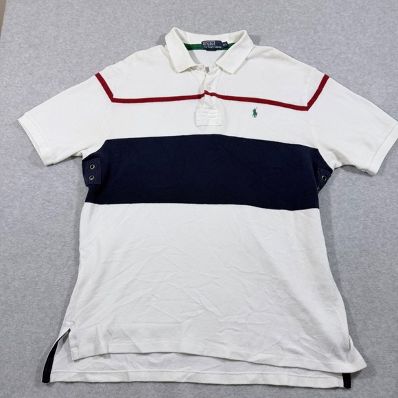 Polo by Ralph Lauren Other - Polo Ralph Lauren Polo Shirt Men XXL White Striped Good Short Sleeve Cotton